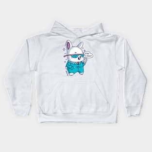 Kawaii Cute Rabbit in a suit saying "Stay Classy" Kids Hoodie